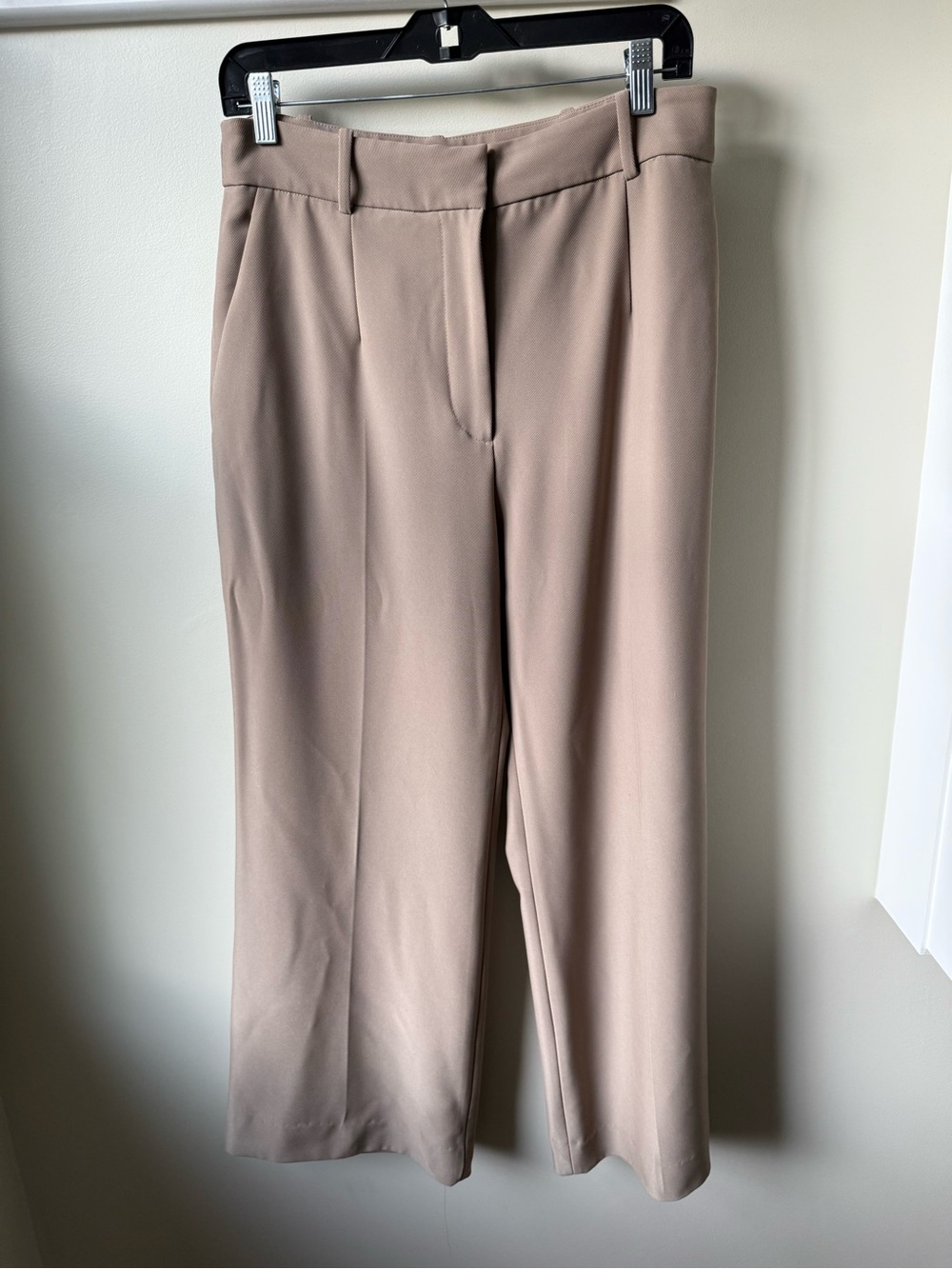& OTHER STORIES Wide Leg Trousers Pants Neutral Khaki Textured High Waist 10
